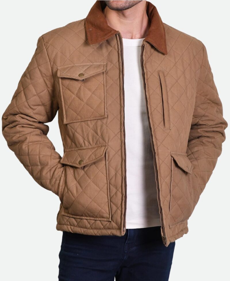 John Dutton Yellowstone Season 4 Quilted Cotton Jacket