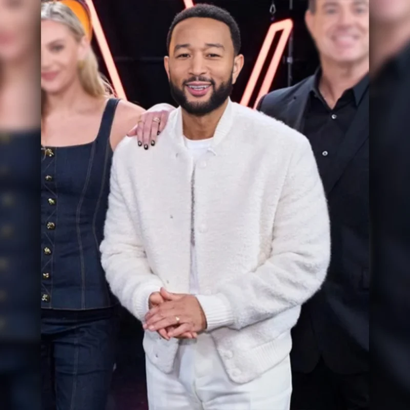 The Voice S27 John Legend White Bomber Jacket