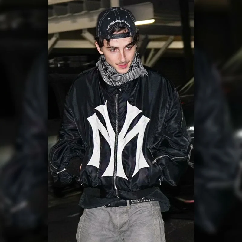 Timothee Chalamet Satin Bomber Jacket