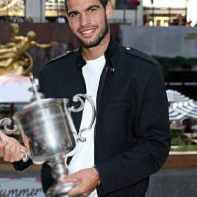 Carlos Alcaraz US Open 2025 Champion Black Zip Up Jacket