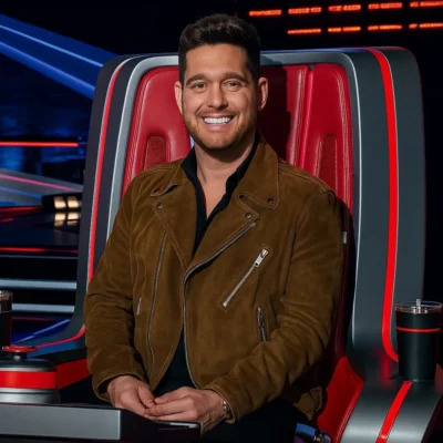 Voice S28 Michael Buble Brown Suede Jacket