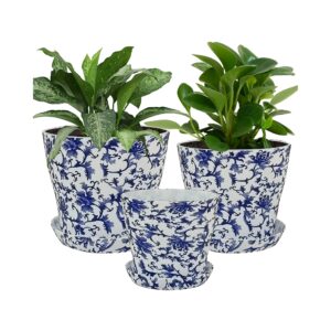 decorative plastic flower pots modern printed planters indoor outdoor use