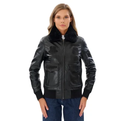 Women’s Black Fur Collar Jacket