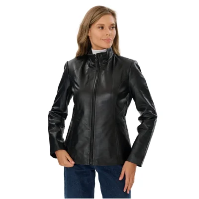 Women’s Black High Collar Jacket