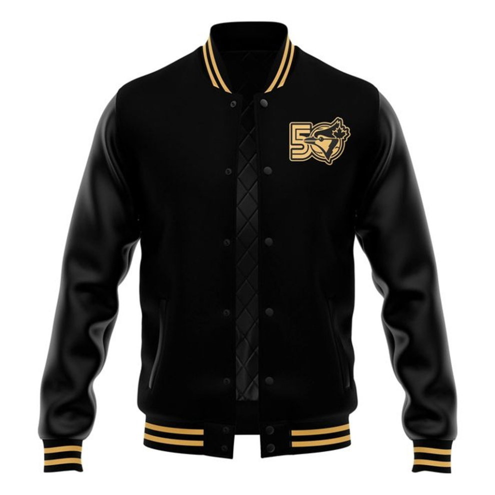 Roots Blue Jays 50th Anniversary Varsity Black Jacket