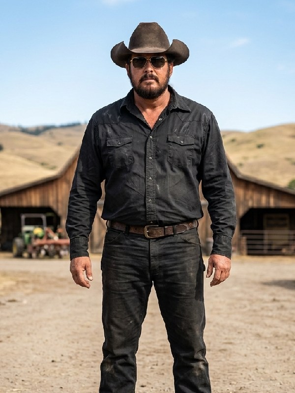 Dutton Ranch S01 Cole Hauser Black Western Shirt