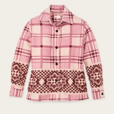 Resident Alien Elizabeth Banks Pink Plaid Shacket