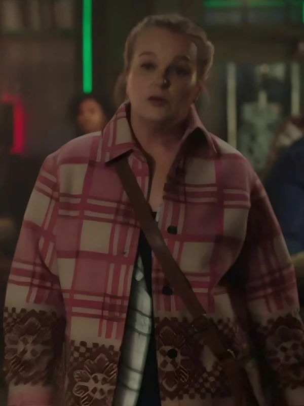 Resident Alien Elizabeth Banks Pink Plaid Shacket
