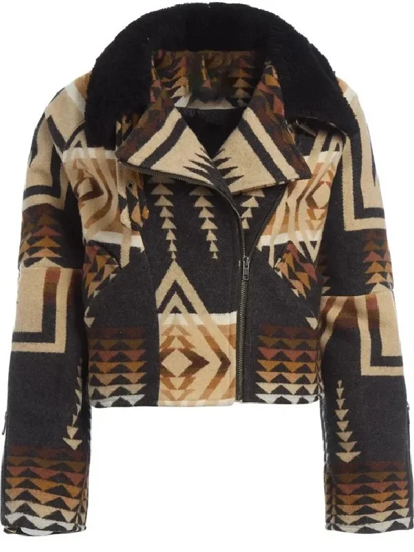Dutton Ranch Beth Dutton Aviator Western Print Jacket