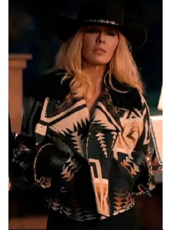 Dutton Ranch Beth Dutton Aviator Western Print Jacket