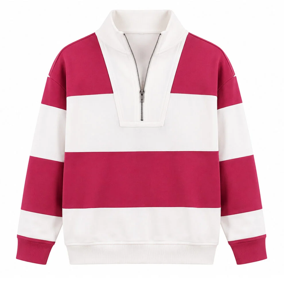 The Four Seasons S02 Tina Fey Striped Half Zip Sweatshirt